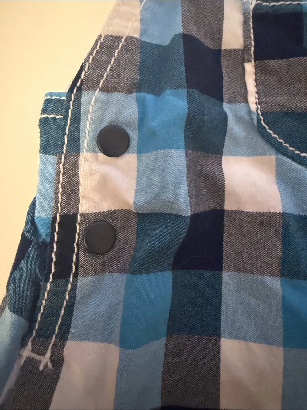 Carter's Blue Plaid Shortalls with Embroidered Elephant